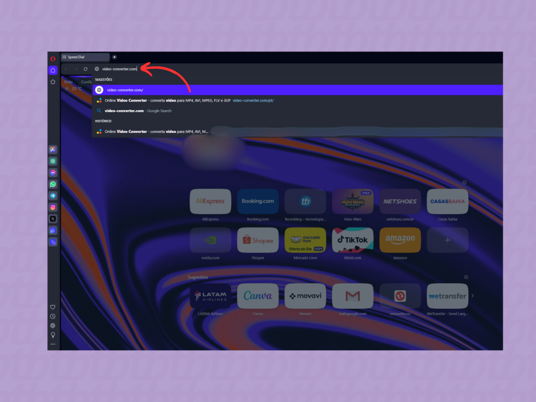 Acessando o site Online Video Converter pelo PC