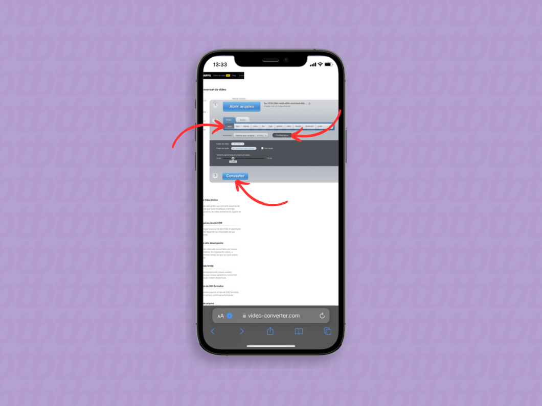Ajustando a conversão do vídeo pelo iPhone para envio no WhatsApp