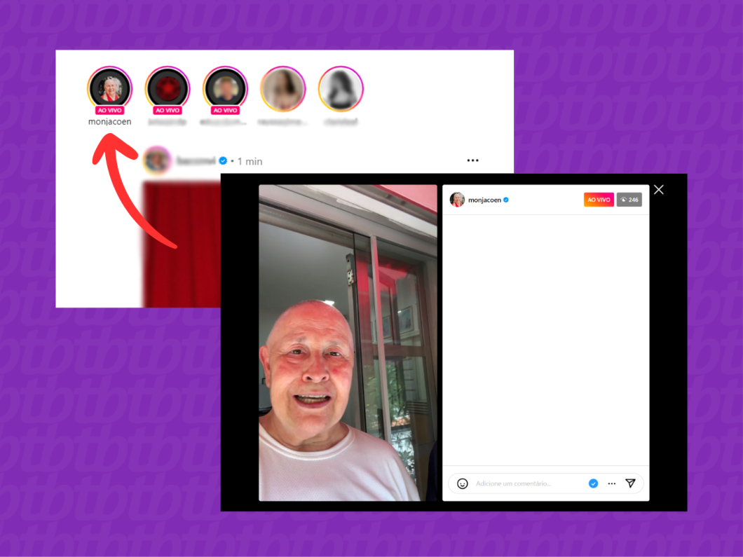 Capturas de tela mostram como ver uma live do Instagram no PC