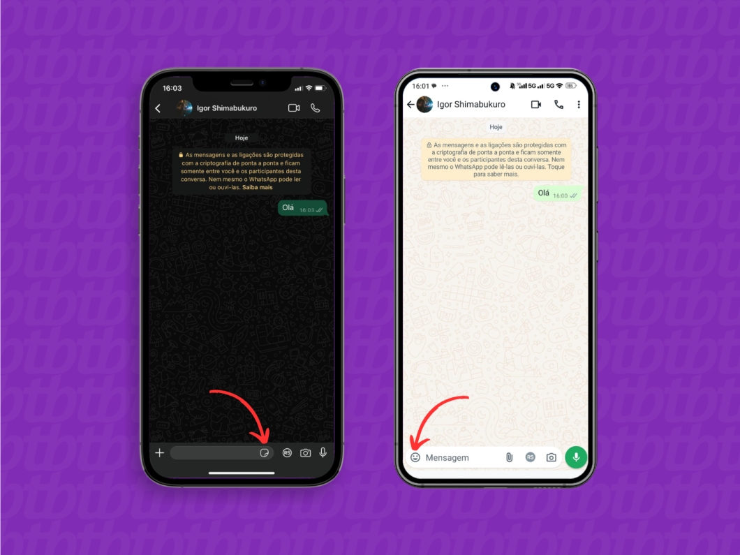 Entrando na lista de figurinhas do WhatsApp pelo celular