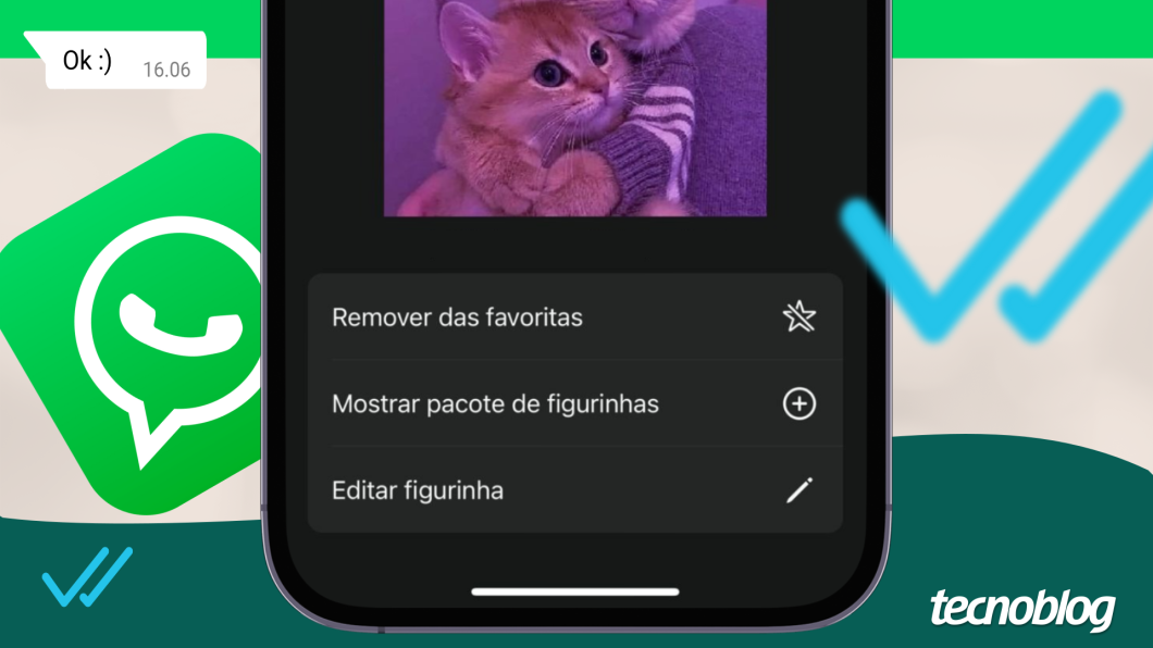 Ilustração de figurinha do WhatsApp removida dos favoritos