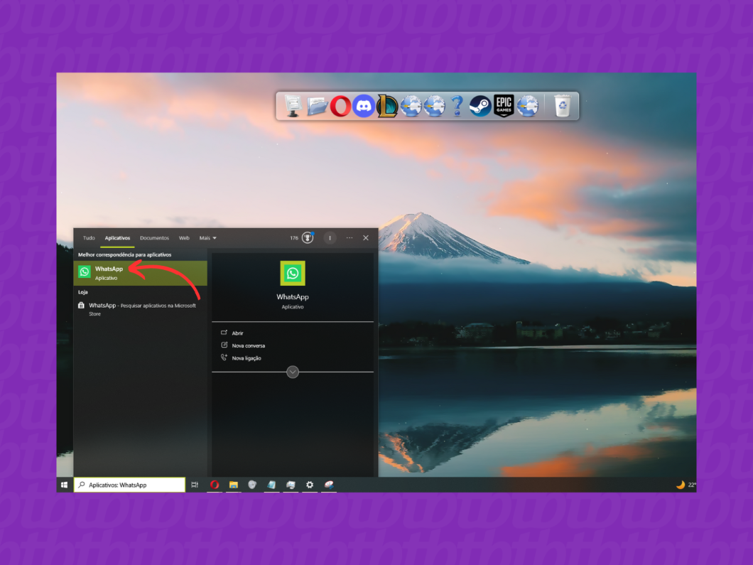 Iniciando o WhatsApp pelo Windows